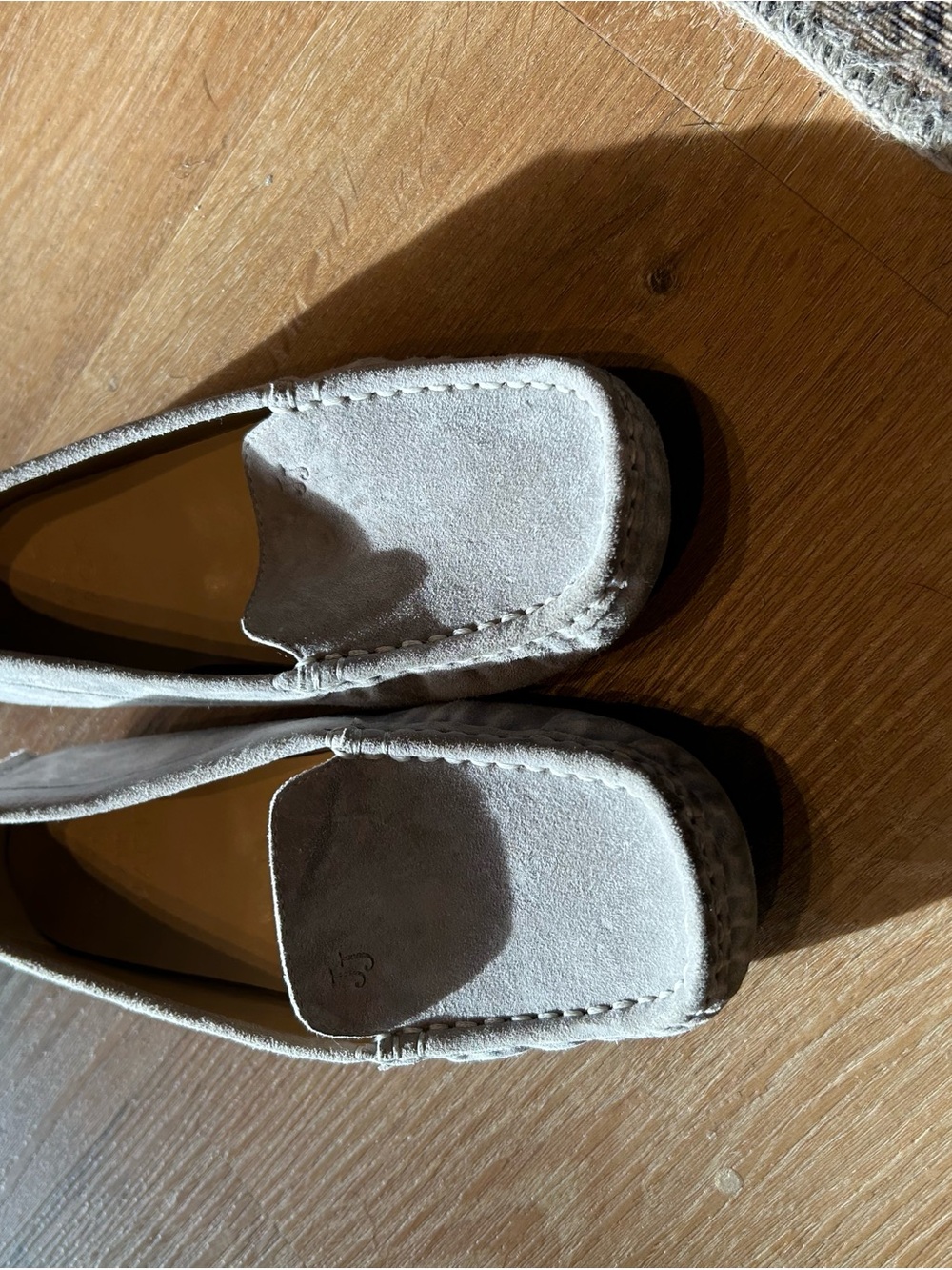 Janie and Jack boys Suede Loafers in Light Gray